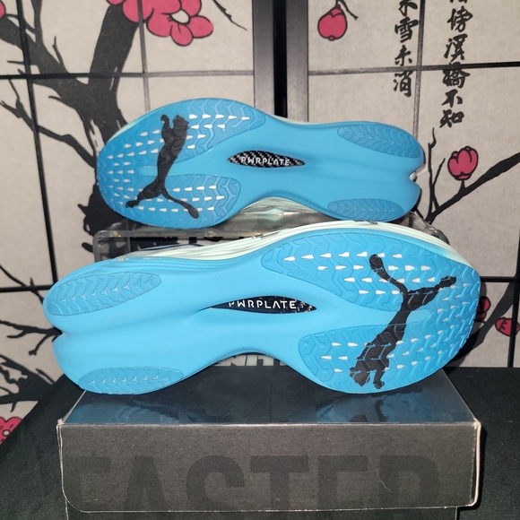 Puma Men's Deviate Nitro Elite 3 Athletic Shoes Mint And Aqua Blue - Picture 3 of 3
